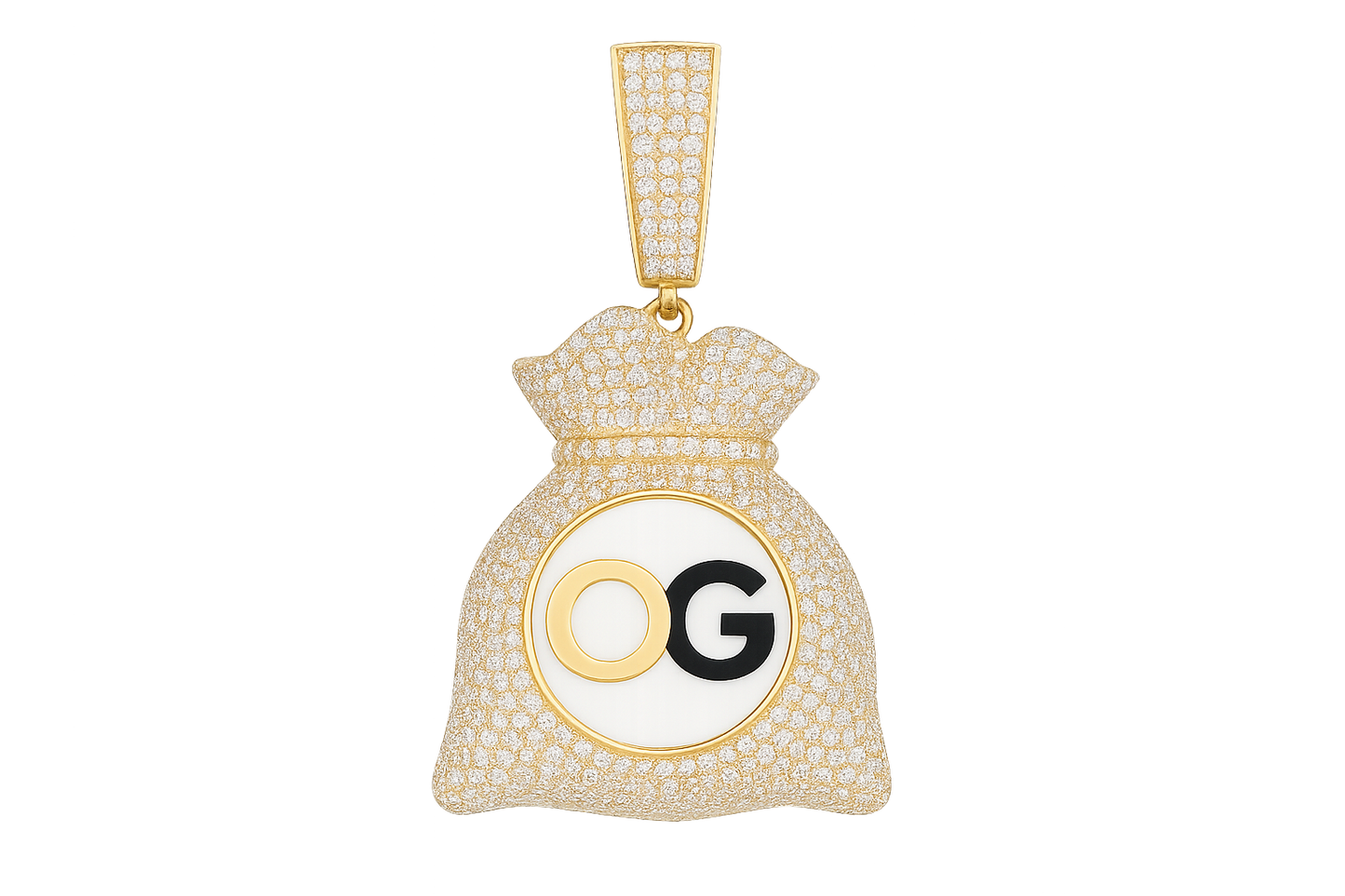 Custom Iced Out Money Bag Photo Pendant
