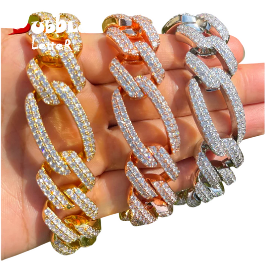 Iced Out Executive Figaro Cuban Link Bracelet