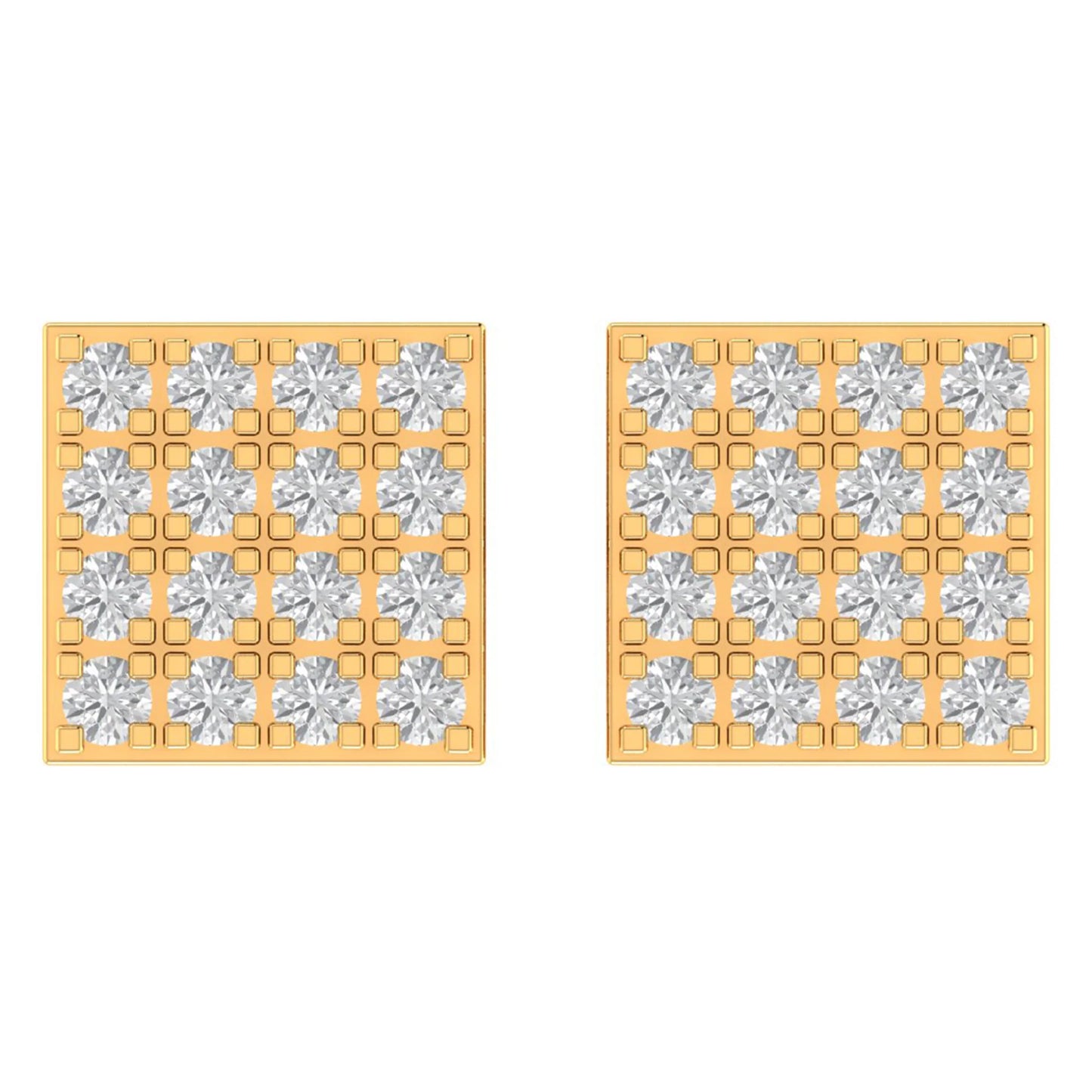 10K GOLD MOISSANITE SQUARE EARRINGS