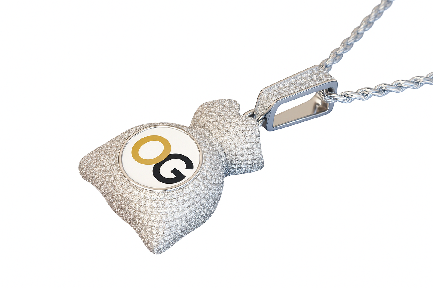 Custom Iced Out Money Bag Photo Pendant