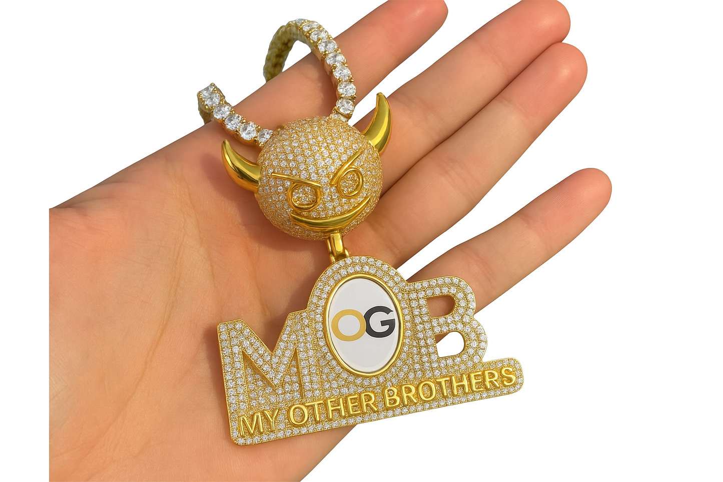 Custom Iced Out MOB Photo Pendant
