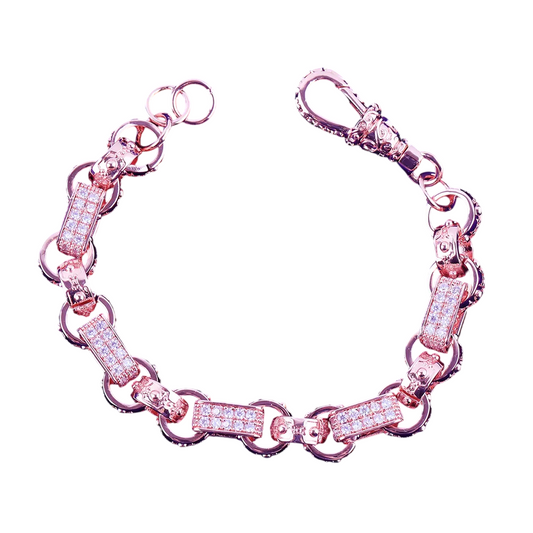 Iced Out Crystal Studded Albert Clasp Bracelet