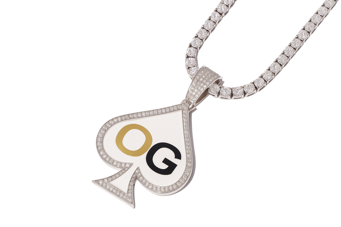 Custom Iced Out Spades Photo Pendant