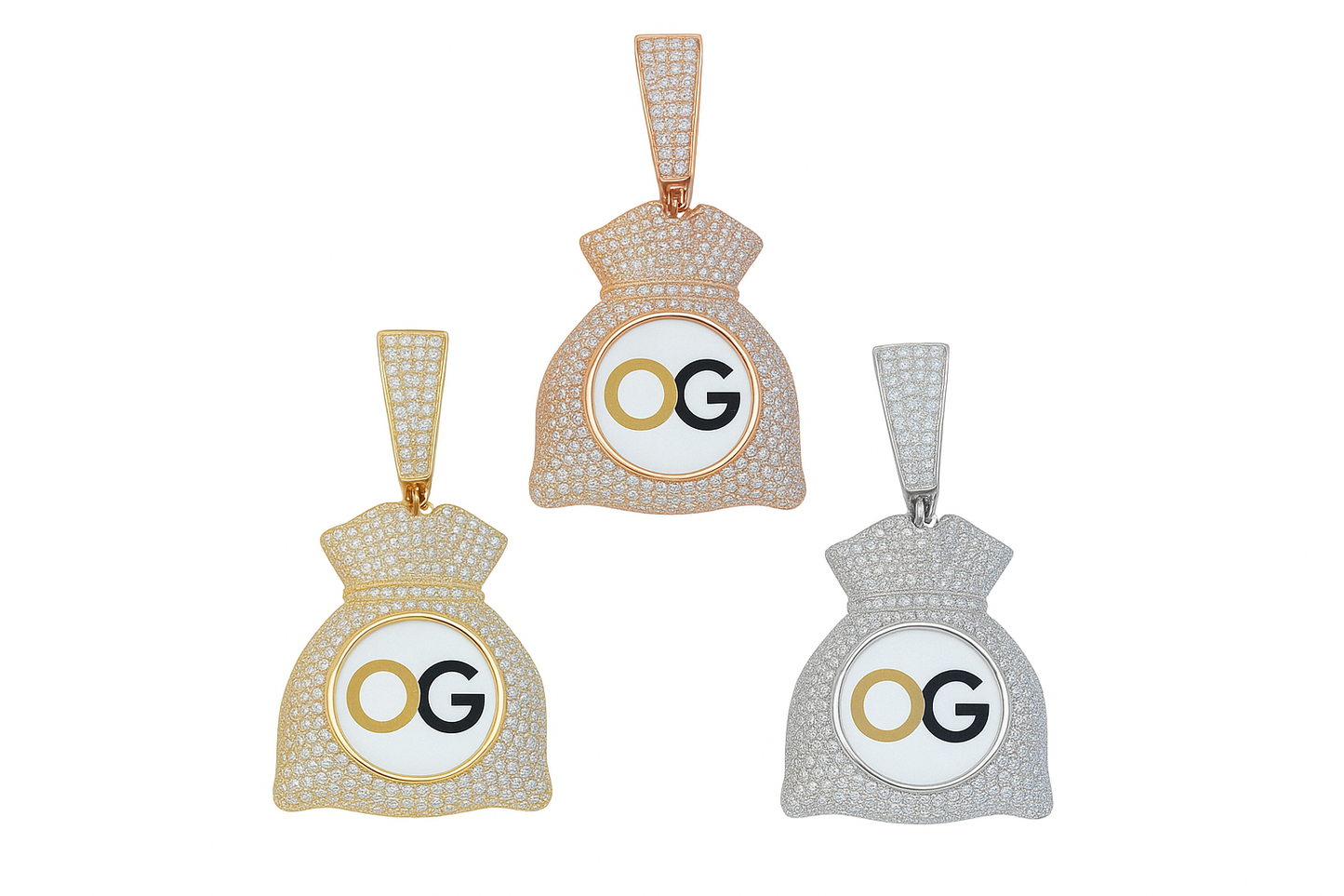 Custom Iced Out Money Bag Photo Pendant