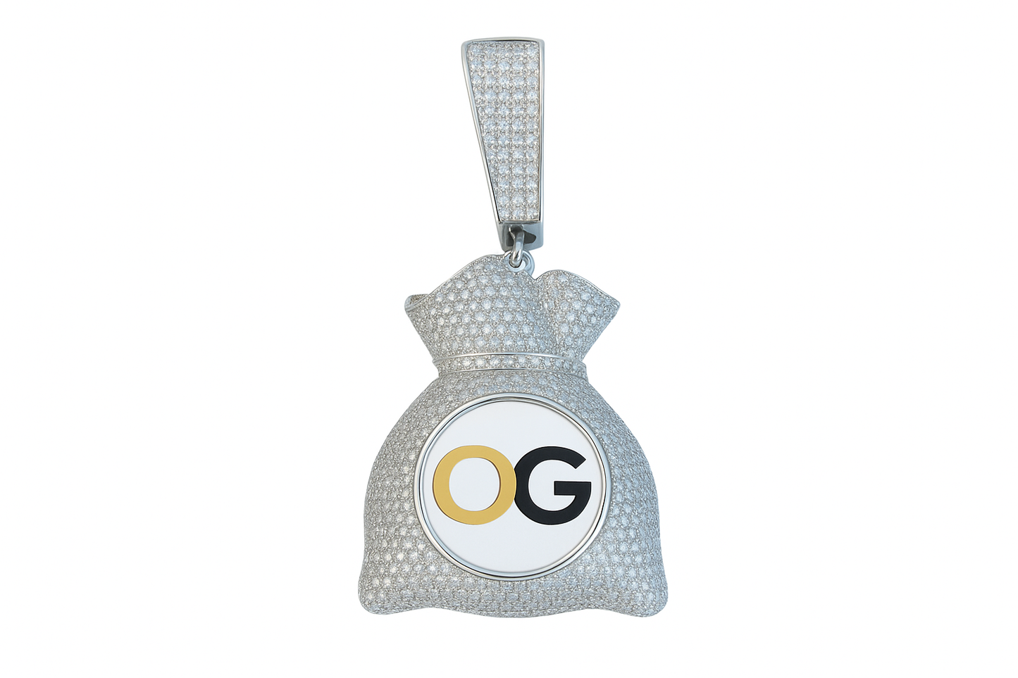 Custom Iced Out Money Bag Photo Pendant