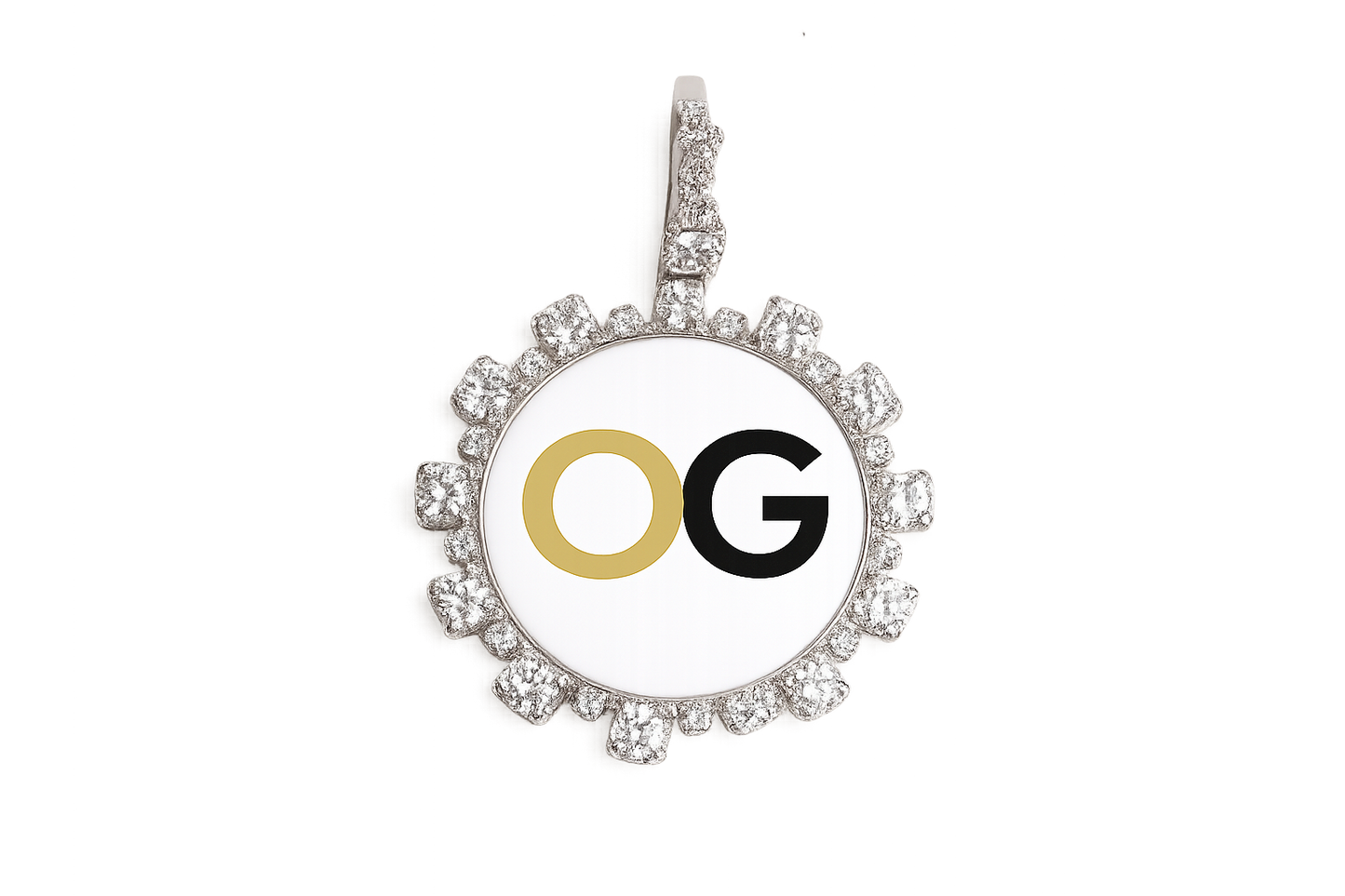 Custom Iced Out Baguette Style Round Photo Pendant