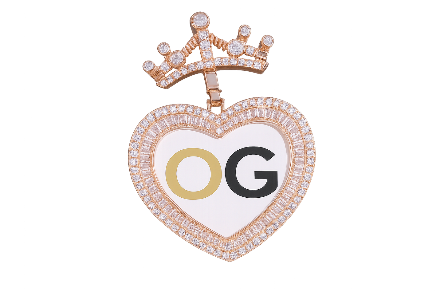 Custom Iced Out Noble Heart Photo Pendant