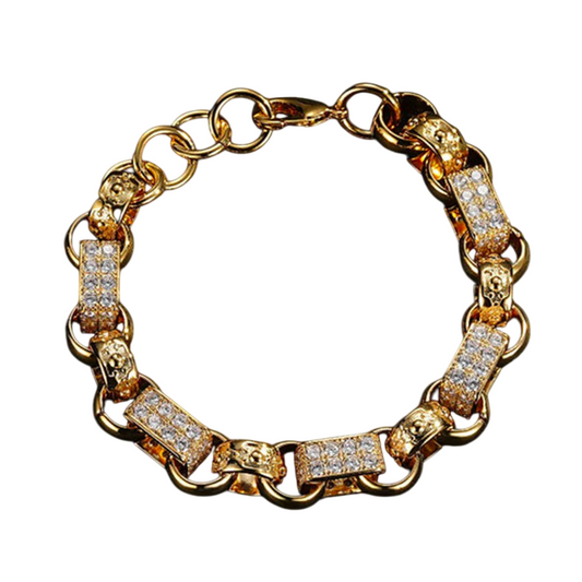 Iced Out Crystal Studded Cuban Bracelet