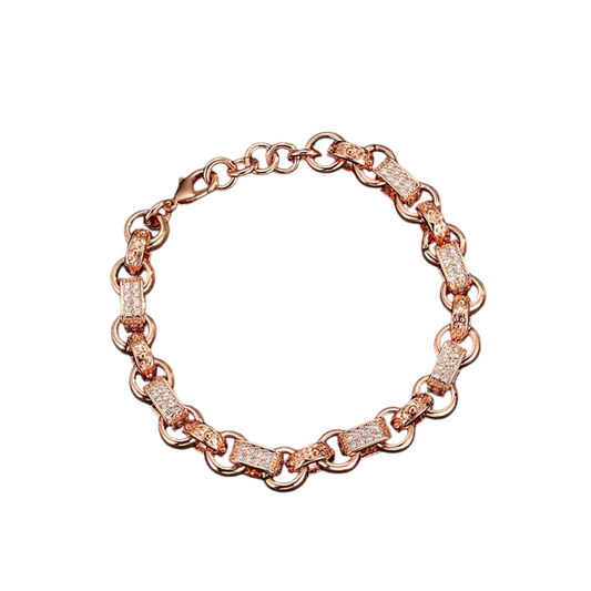 Iced Out Crystal Studded Cuban Bracelet