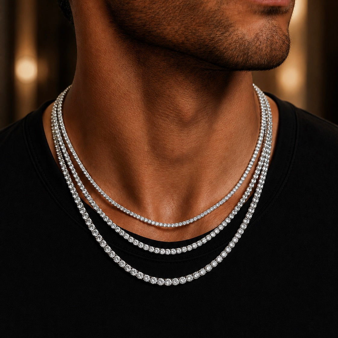 3mm / 4mm / 5mm Moissanite Tennis Chain