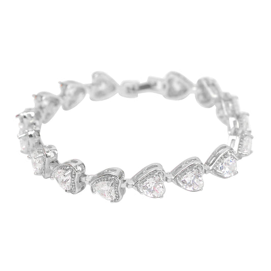 Iced Out Heart Tennis Bracelet // 6MM