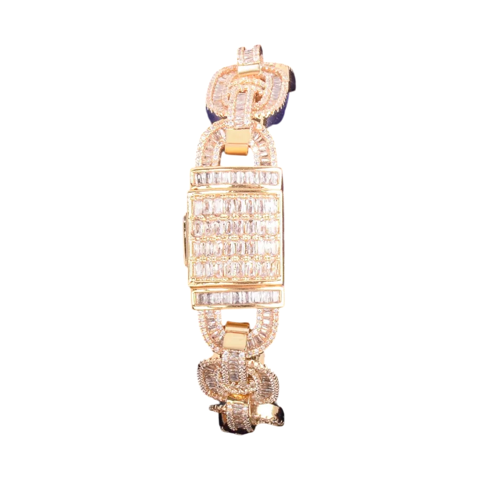 Iced Out Baguette Gucci Chain Bracelet