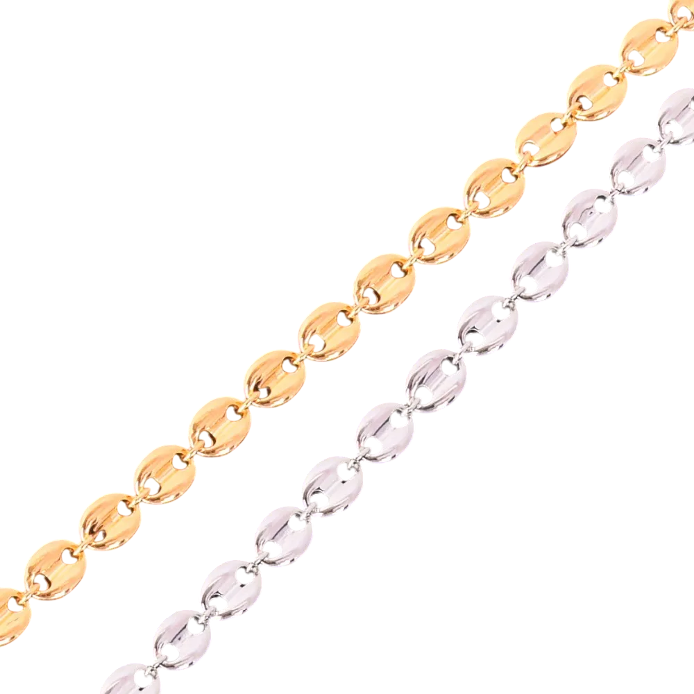 Glossy Coffee Bean Solid back Link Bracelet