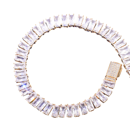 Iced Out Hip Hop Baguette Bracelet // 14MM