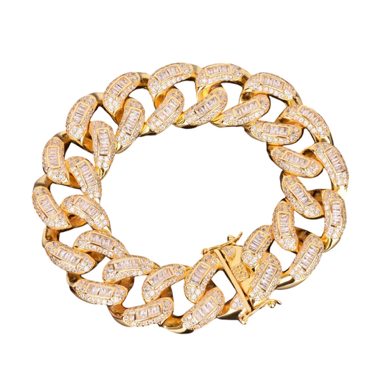 Iced Out Baguette Miami Cuban Link Bracelet // 22MM