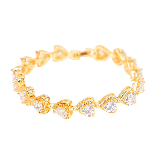 Iced Out Heart Tennis Bracelet // 6MM