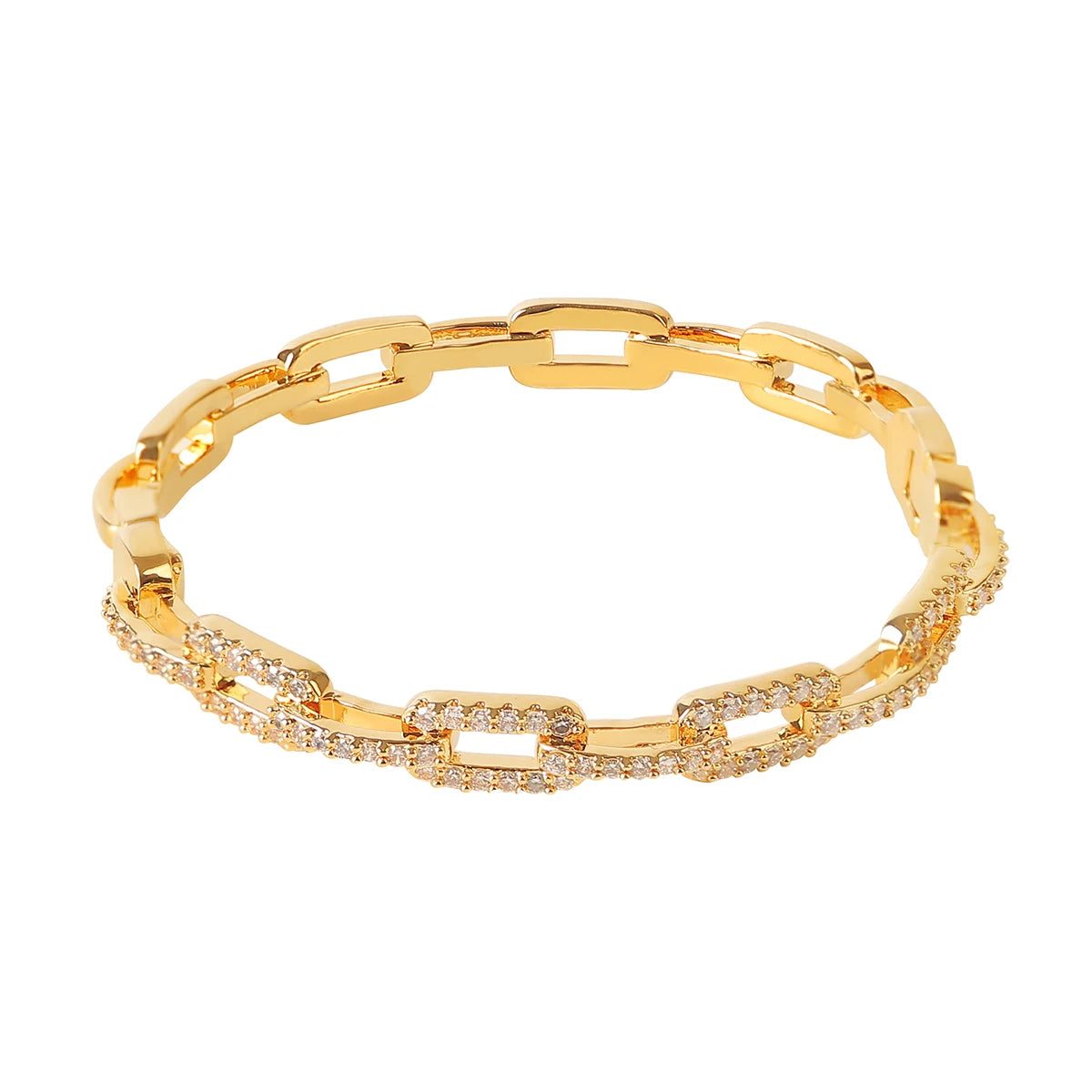 Iced Out Rectangular Luxury Links Bracelet