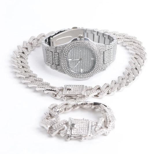 Iced Out 4-Piece Luxury Combo Set // 18MM