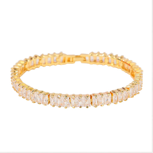Iced Out Hip Hop Baguette Tennis Bracelet // 5MM