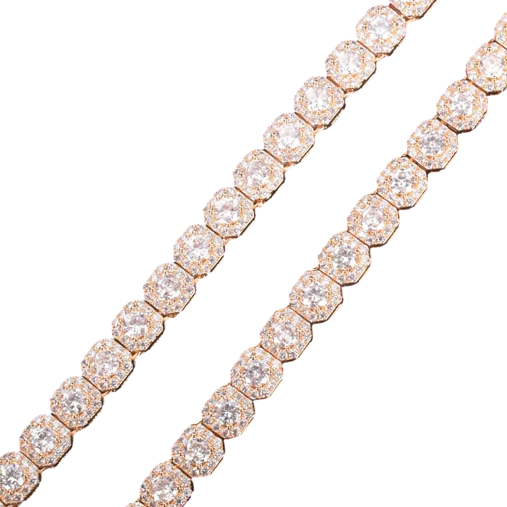 Iced Out Octagon Cluster Tennis Bracelet