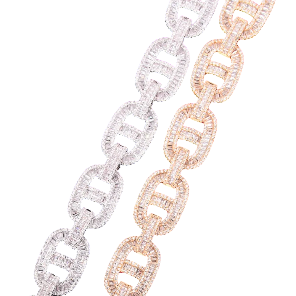 Iced Out Baguette Gucci Chain Bracelet