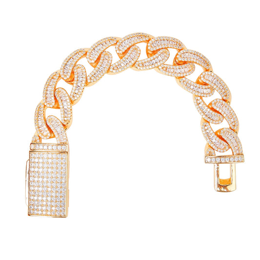 Iced Out Baguette Shine Cuban Link Bracelet