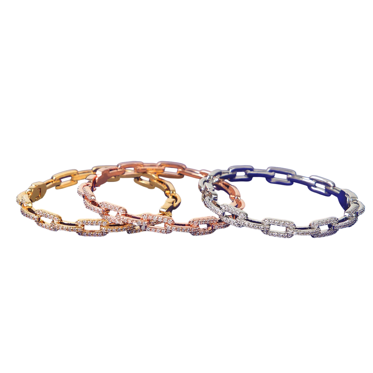 Iced Out Rectangular Luxury Links Bracelet