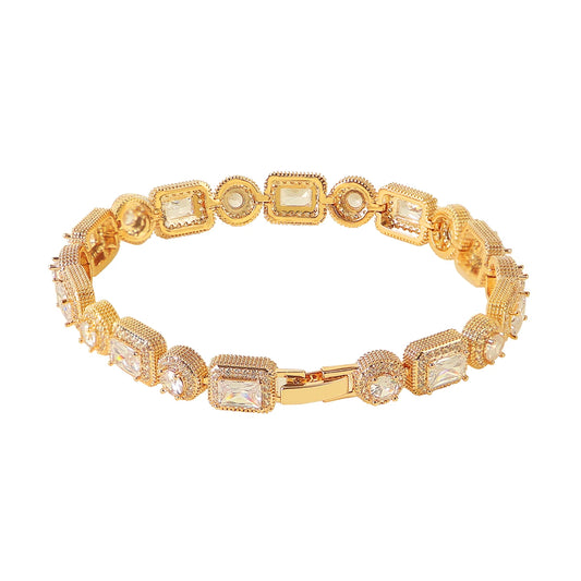 Iced Out Geometric Brilliance Tennis Bracelet