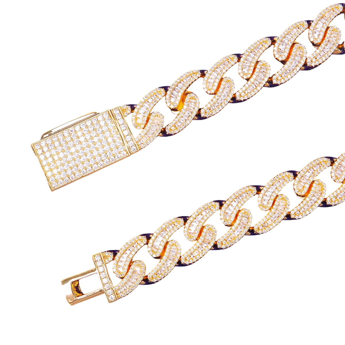 Iced Out Baguette Shine Cuban Link Bracelet