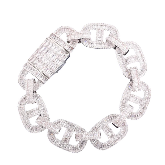 Iced Out Baguette Gucci Chain Bracelet