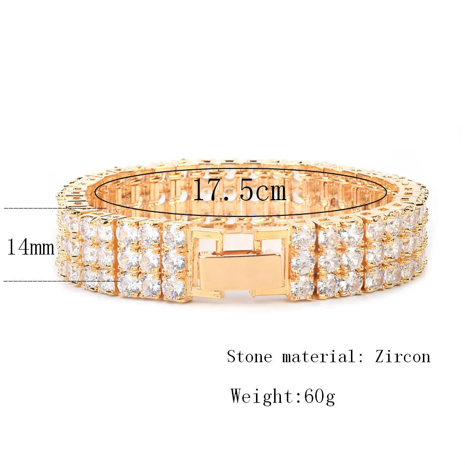 Iced Out Tripe Luxury CZ Tennis Bracelet // 14MM