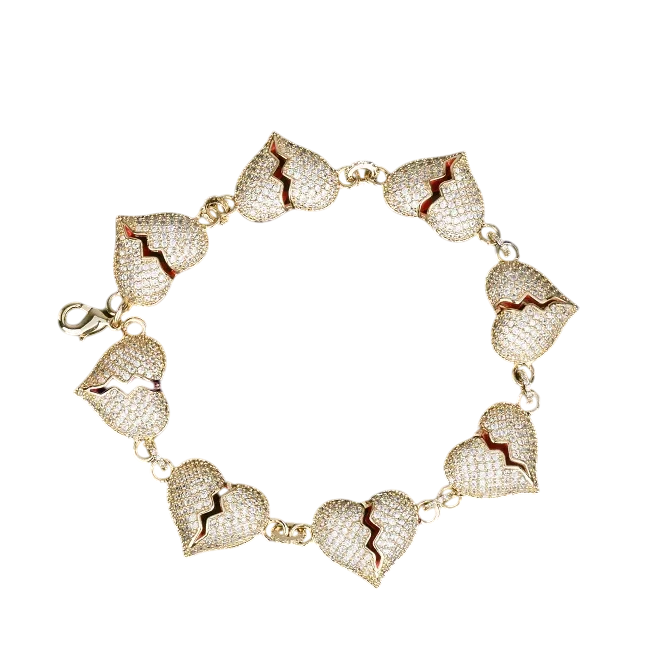 Iced Out Broken Heart Luxury Bracelet