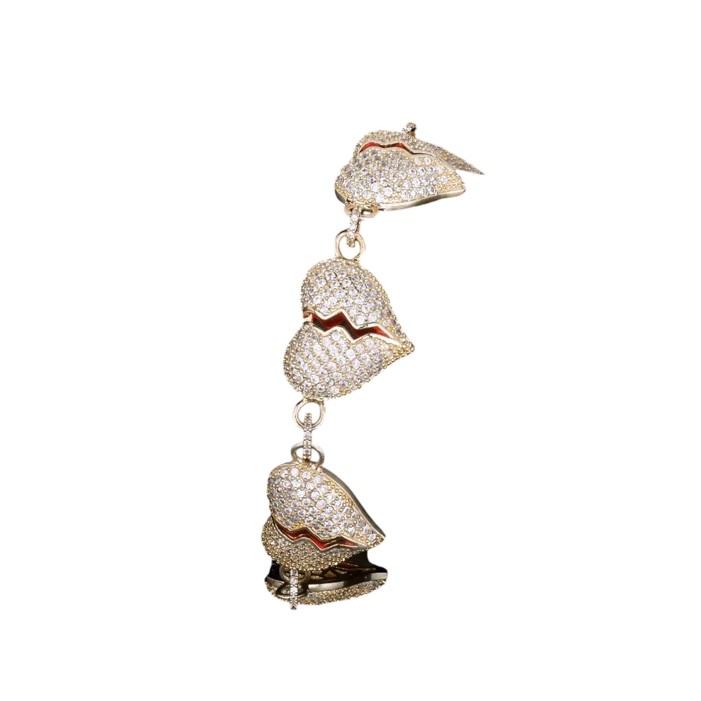 Iced Out Broken Heart Luxury Bracelet