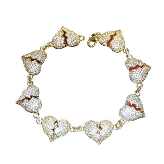 Iced Out Broken Heart Luxury Bracelet