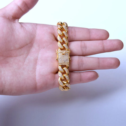 Iced Out Miami Cuban Link Bracelet // 12mm
