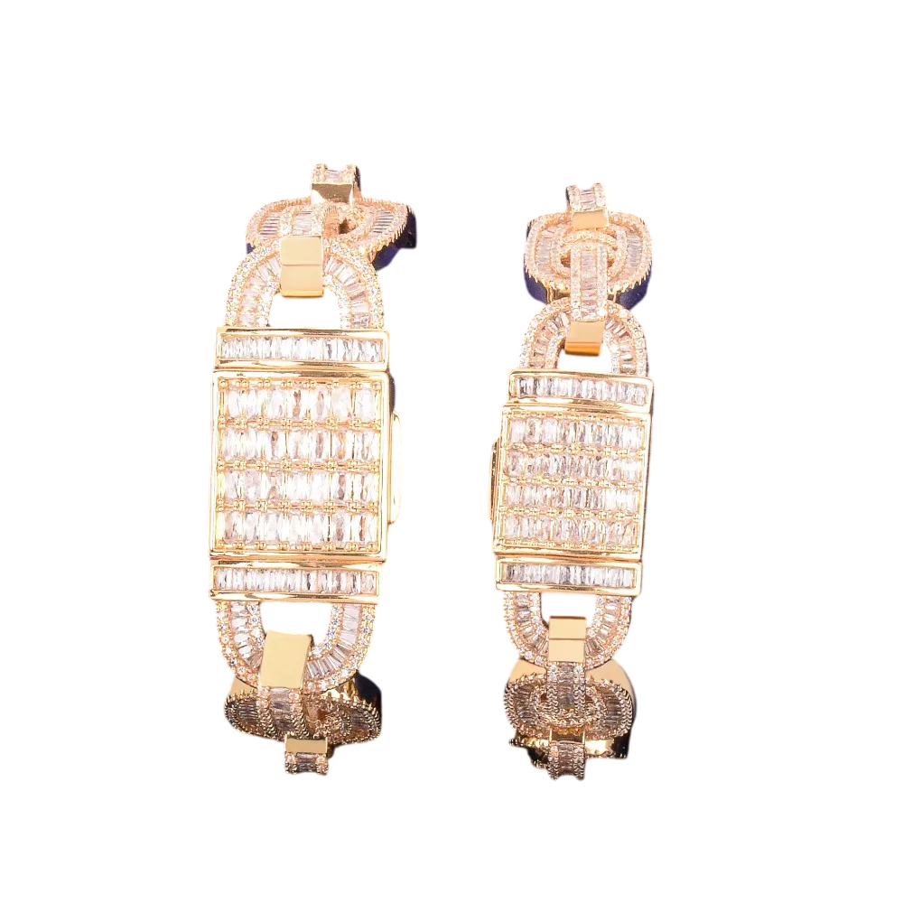 Iced Out Baguette Gucci Chain Bracelet