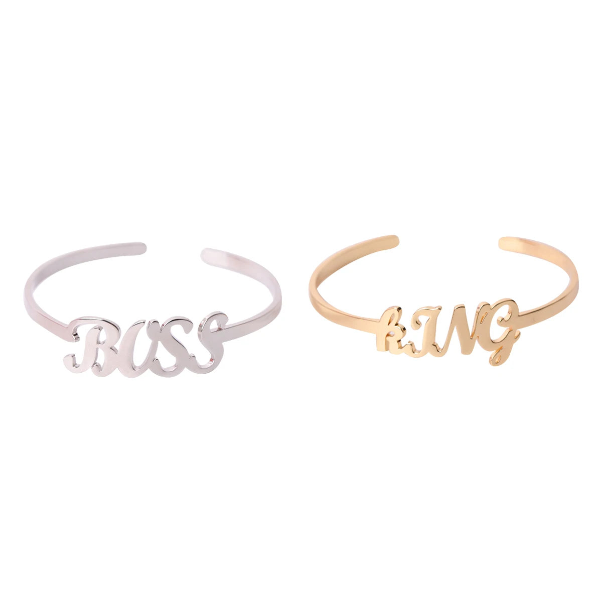 Custom Letter Stainless Steel Adjustable Cuff Bracelet