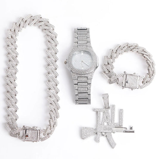 Iced Out 4-Piece Luxury Combo Set // 18MM