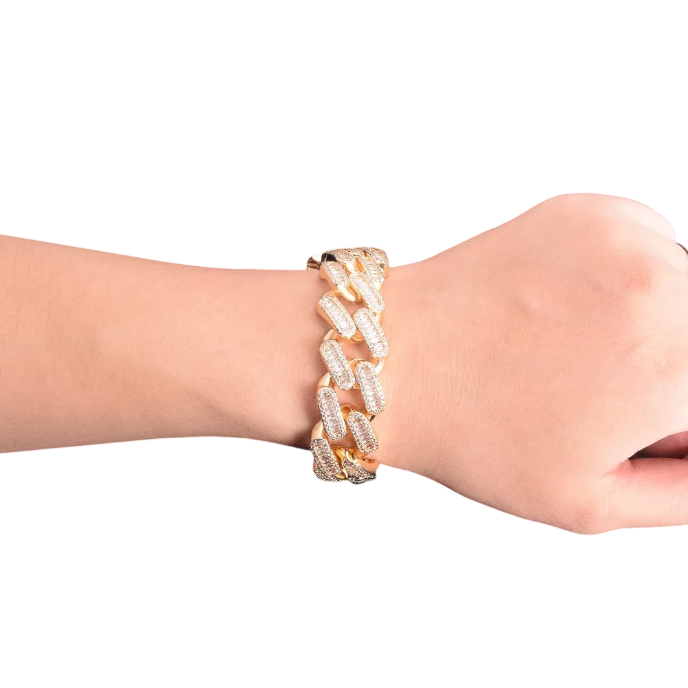 Iced Out Baguette Miami Cuban Link Bracelet // 20MM