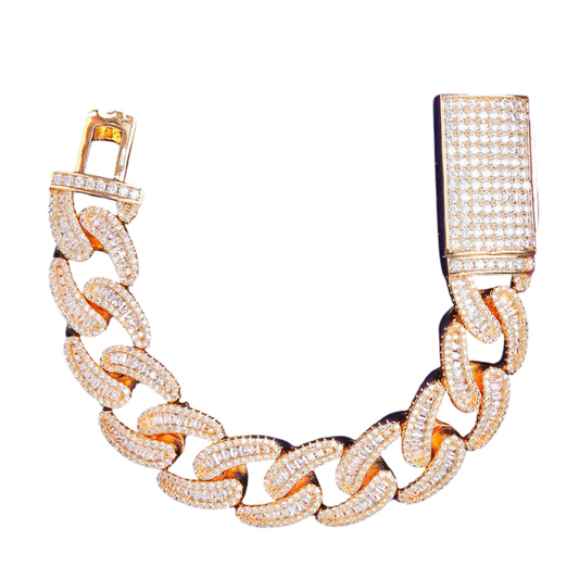 Iced Out Baguette Shine Cuban Link Bracelet