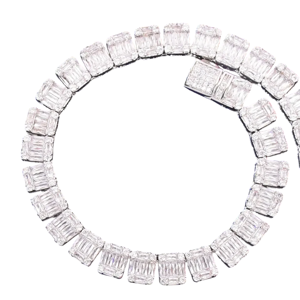 Iced Out Hip Hop Baguette Tennis Bracelet // 9MM