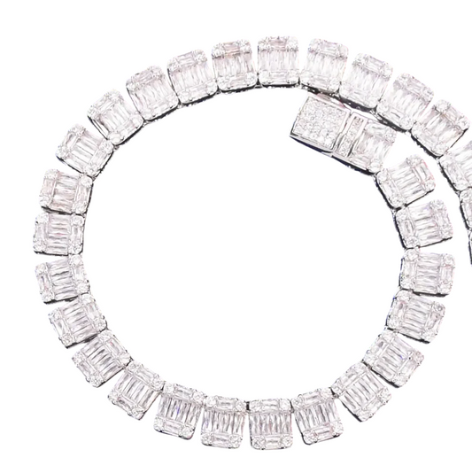 Iced Out Hip Hop Baguette Tennis Bracelet // 9MM