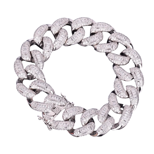 Iced Out Baguette Miami Cuban Link Bracelet // 22MM