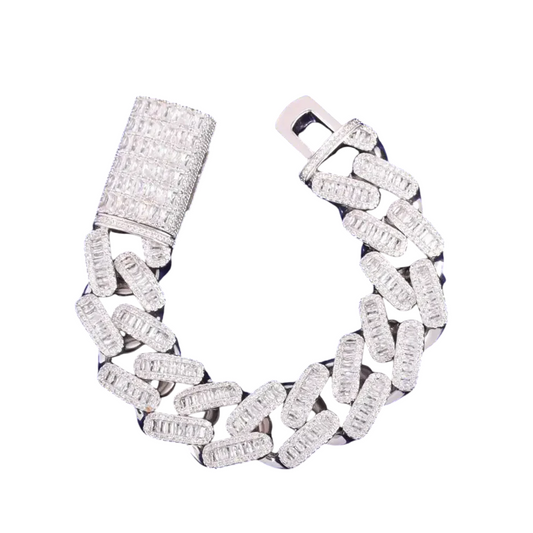 Iced Out Baguette Miami Cuban Link Bracelet // 20MM