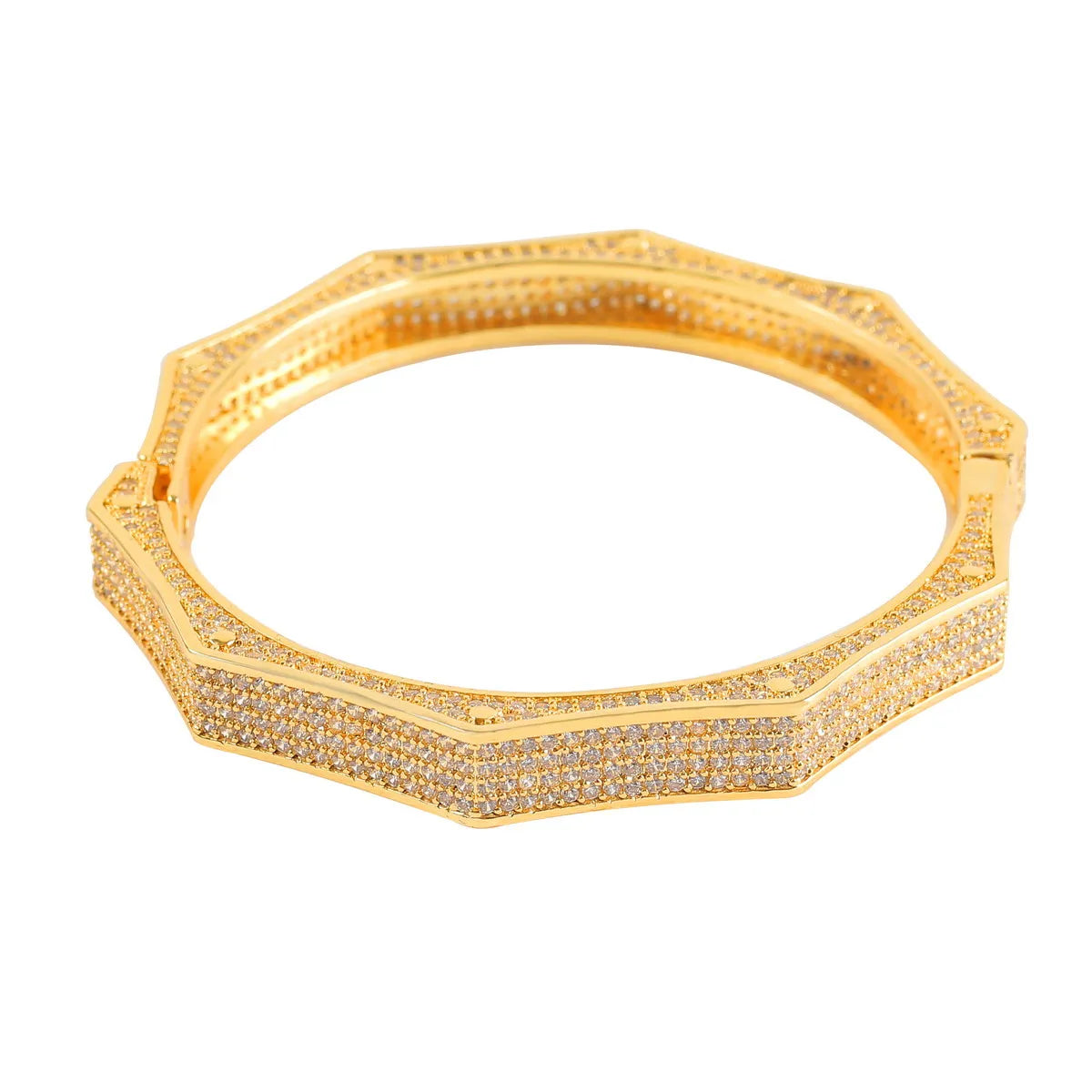 Iced Out Polygon Bangle Bracelet // 8mm