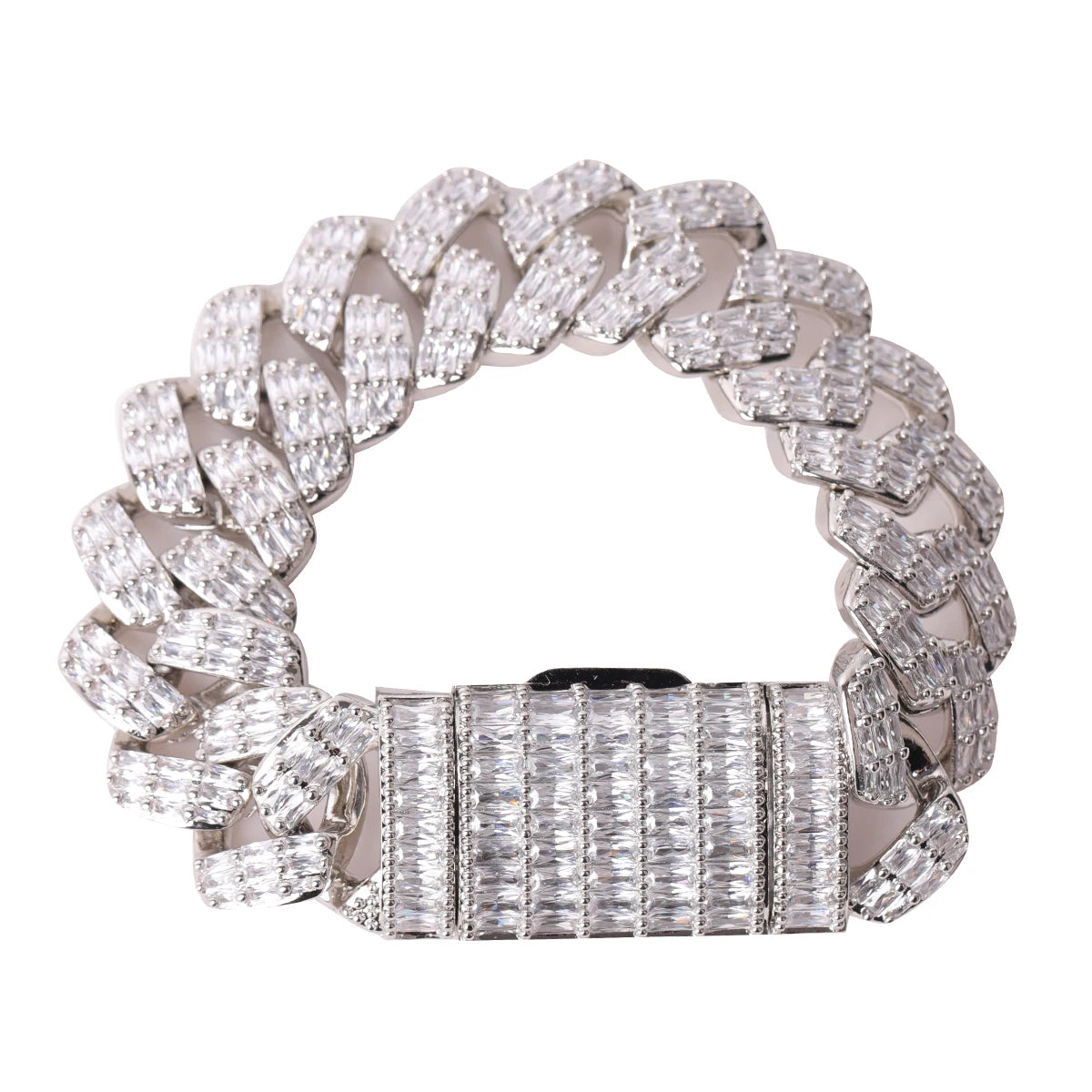 Iced Out Luxury Baguette Cuban Link Bracelet // 20MM