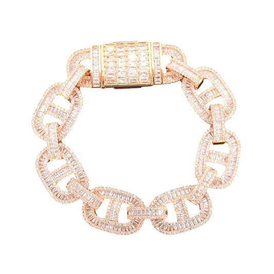 Iced Out Baguette Gucci Chain Bracelet