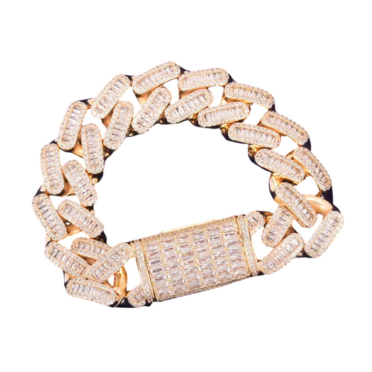 Iced Out Baguette Miami Cuban Link Bracelet // 20MM