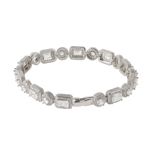 Iced Out Geometric Brilliance Tennis Bracelet