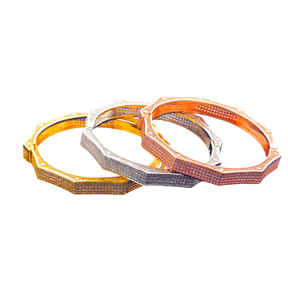 Iced Out Polygon Bangle Bracelet // 8mm
